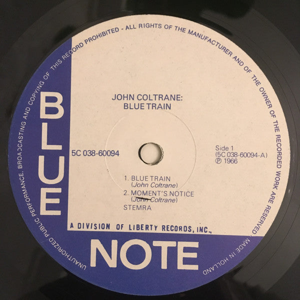 John Coltrane : Blue Train (LP, Album, RE)