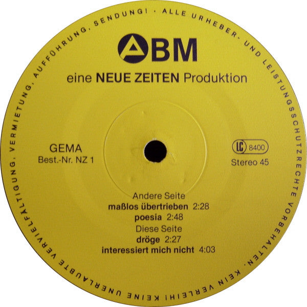 ABM (2) : Maßlos Übertrieben (12", MiniAlbum)