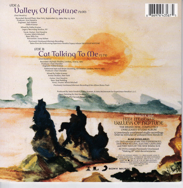 Jimi Hendrix : Valleys Of Neptune (7", Single, Ltd)