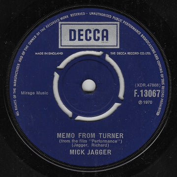 Mick Jagger : Memo From Turner / Natural Magic (7", Single)