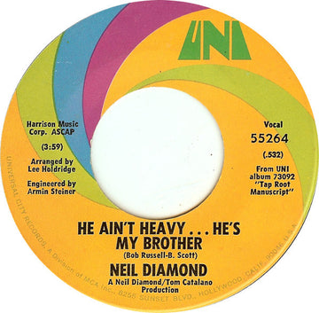 Neil Diamond : He Ain't Heavy ... He's My Brother (7", Single)