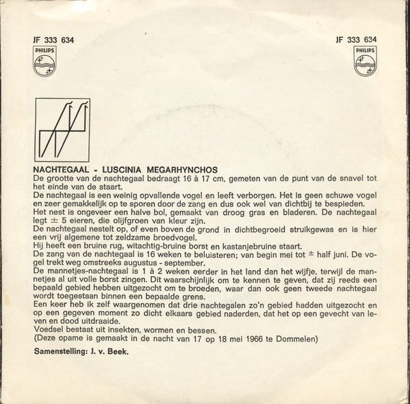 J. v. Beek : Zangvogels (7", Single, Mono)