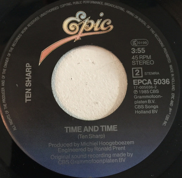 Ten Sharp : When The Snow Falls (7", Single)