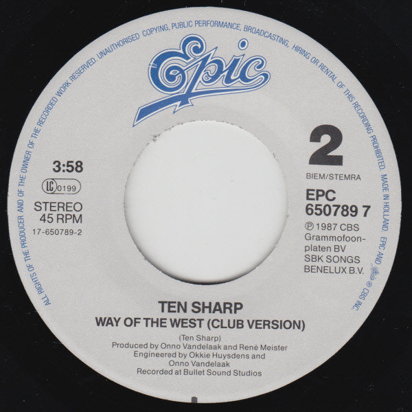 Ten Sharp : Way Of The West (7")