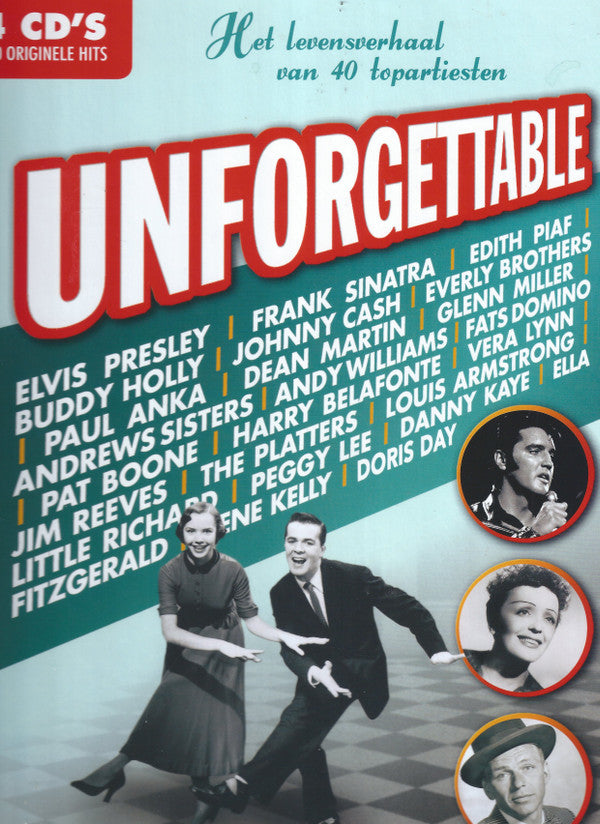 Various : Unforgettable: Het Levensverhaal Van 40 Topartiesten (4xCD, Comp, Boo)