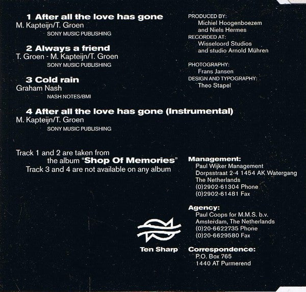 Ten Sharp : After All The Love Has Gone (CD, Maxi)
