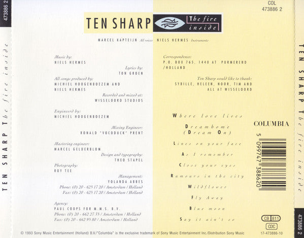 Ten Sharp : The Fire Inside (CD, Album)