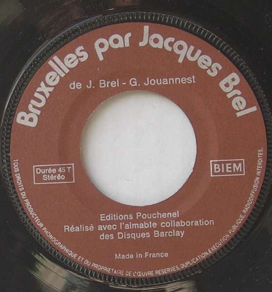 Jacques Brel / Raymond Vincent : Bruxelles (7", Single)