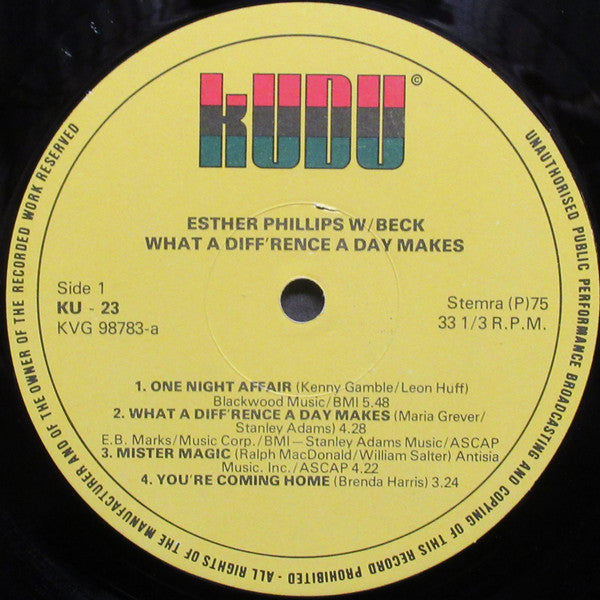 Esther Phillips W/ Beck* : What A Diff'rence A Day Makes (LP, Album)