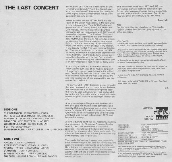 Jet Harris : Inside Jet Harris (The Last Concert) (LP)