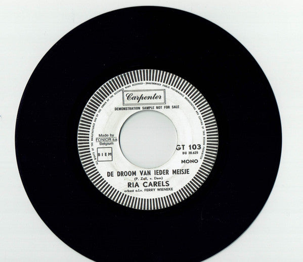 Ria Carels : Adio Amore (7", Mono, Promo, Smplr)