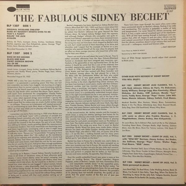 Sidney Bechet : The Fabulous Sidney Bechet (LP, RE)