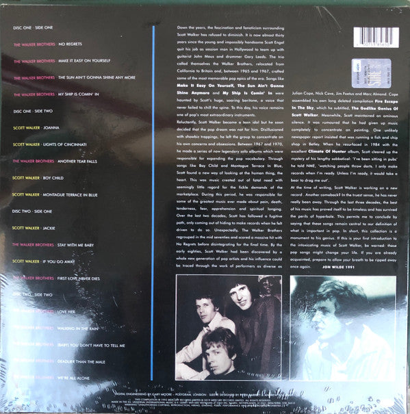 Scott Walker And The Walker Brothers : No Regrets - The Best Of Scott Walker And The Walker Brothers - 1965 - 1976 (2xLP, Comp, RE, 180)