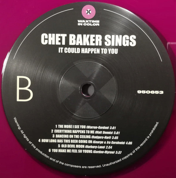 Chet Baker : It Could Happen To You (LP, Album, Ltd, RE, Pur)