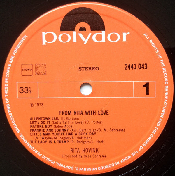 Rita Hovink : From Rita With Love (LP)