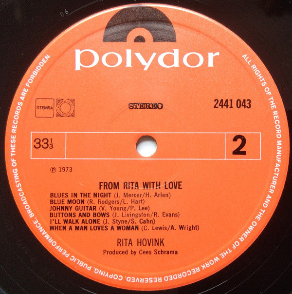 Rita Hovink : From Rita With Love (LP)