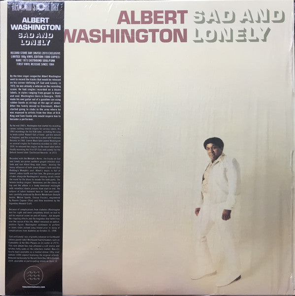 Albert Washington : Sad And Lonely (LP, Album, RSD, Ltd, RE)