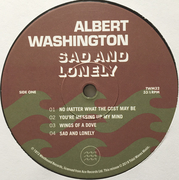 Albert Washington : Sad And Lonely (LP, Album, RSD, Ltd, RE)