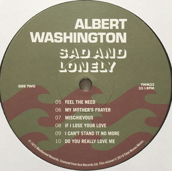 Albert Washington : Sad And Lonely (LP, Album, RSD, Ltd, RE)