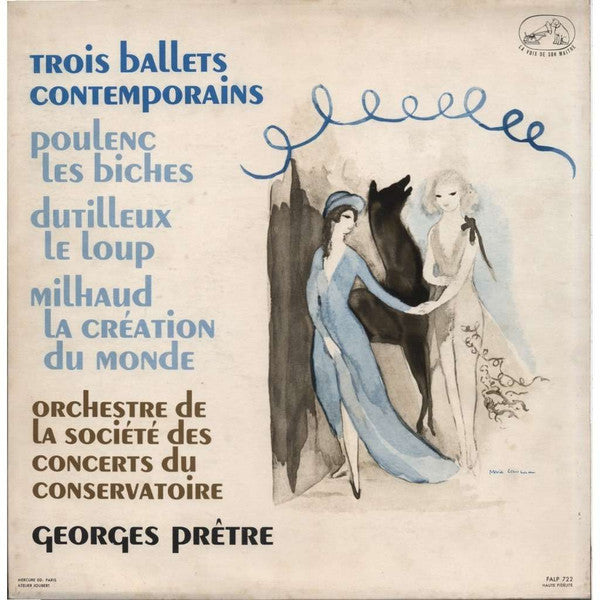 Polenc*, Dutilleux*, Milhaud*, Orchestre De La Société Des Concerts Du Conservatoire, Georges Prêtre : Trois Ballets Français Contemporains (LP, Mono, Dow)
