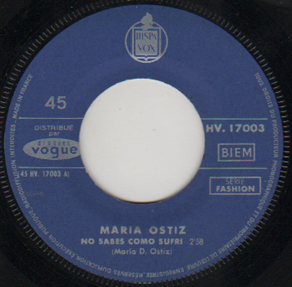 Maria Ostiz : No Sabes Como Sufri (7", Single)