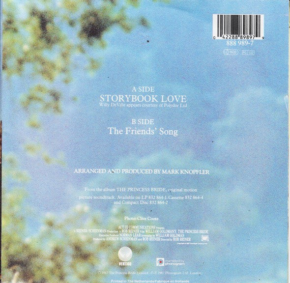 Mark Knopfler + Willy DeVille : Storybook Love (Theme From The Princess Bride) (7")