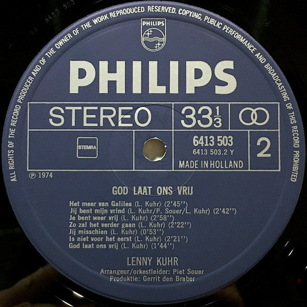 Lenny Kuhr : God Laat Ons Vrij (LP, Album)
