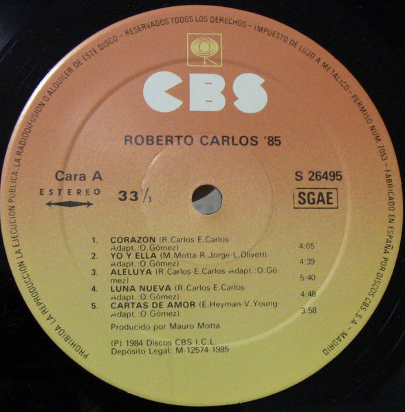 Roberto Carlos : Roberto Carlos '85 (LP, Album)