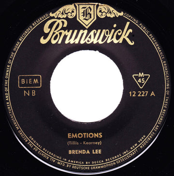 Brenda Lee : Emotions / I'm Learning About Love (7", Mono)