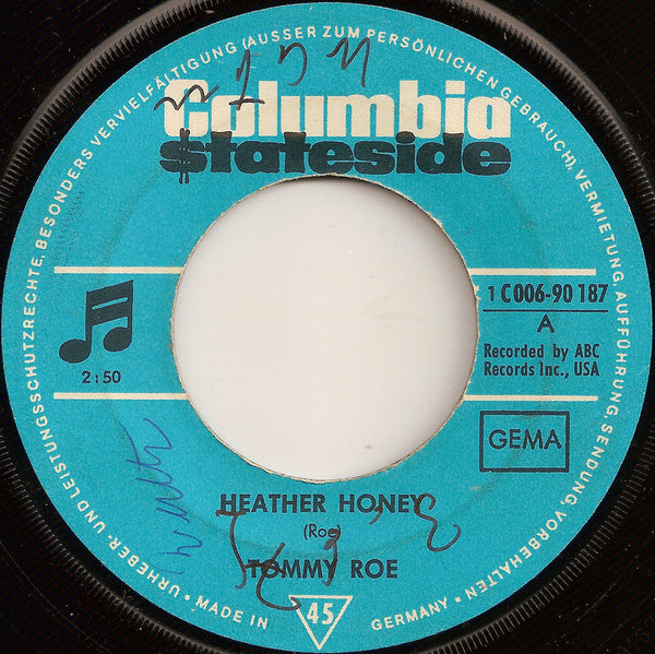 Tommy Roe : Heather Honey / Money Is My Pay (7", Single, Mono)