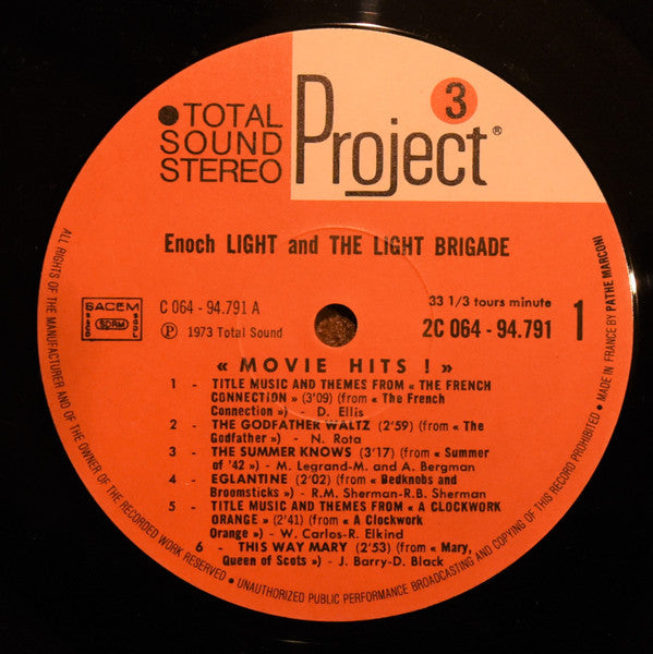 Enoch Light And The Light Brigade : Movie Hits! (LP, Album)