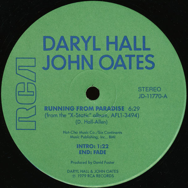 Daryl Hall & John Oates : Running From Paradise / Portable Radio (12", Promo)