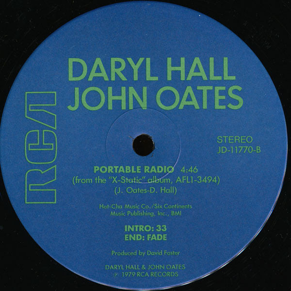Daryl Hall & John Oates : Running From Paradise / Portable Radio (12", Promo)