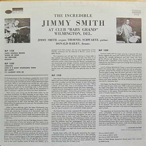The Incredible Jimmy Smith* : At Club "Baby Grand" Wilmington, Delaware (LP, Album, RE)