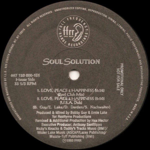 Soul Solution : Love, Peace & Happiness (12", Promo)