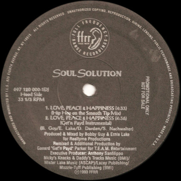 Soul Solution : Love, Peace & Happiness (12", Promo)