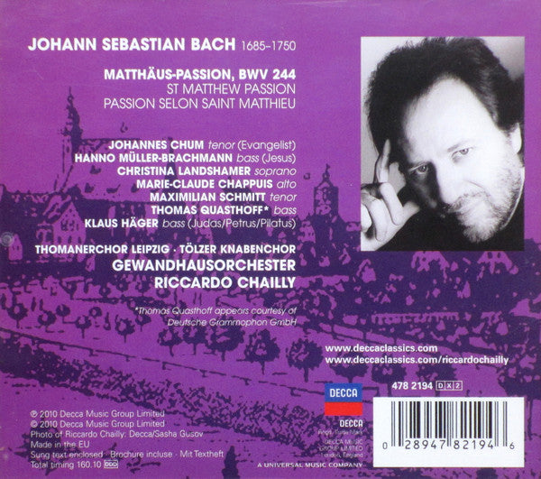 Johann Sebastian Bach - Thomanerchor, Tölzer Knabenchor, Gewandhausorchester Leipzig, Riccardo Chailly : Matthäus~Passion (2xCD, Album)