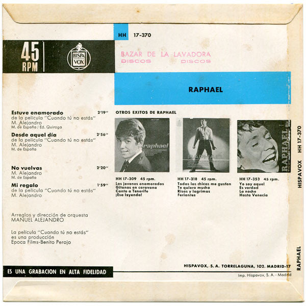 Raphael (2) : Estuve Enamorado (7", EP)