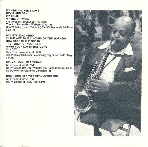 Ben Webster With: Art Tatum, Oscar Peterson, Hank Jones - Guest: Harry Edison : "The Frog" - 1956 - 1962 (CD, Comp, RP)