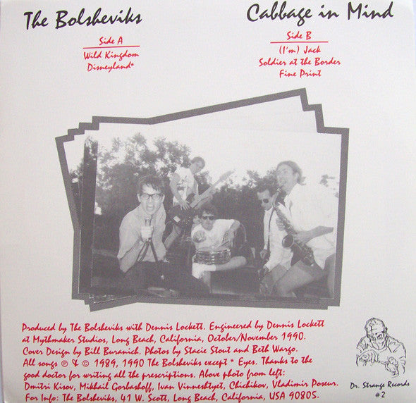 The Bolsheviks : Cabbage In Mind (7", EP, Red)