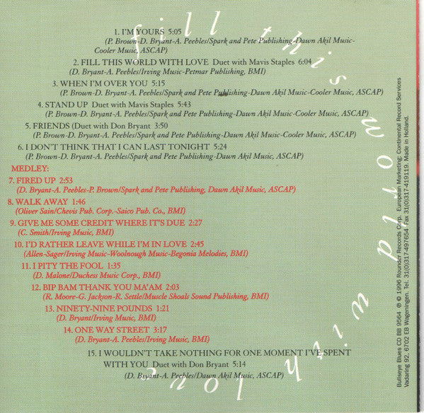 Ann Peebles : Fill This World With Love (CD, Album)