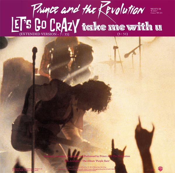 Prince And The Revolution : Let's Go Crazy / Take Me With U / Erotic City (12", Single)