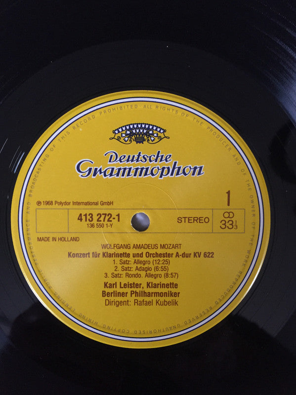 Karl Leister, Berliner Philharmoniker, Rafael Kubelik : Mozart Klarinetconcert (LP, Comp)