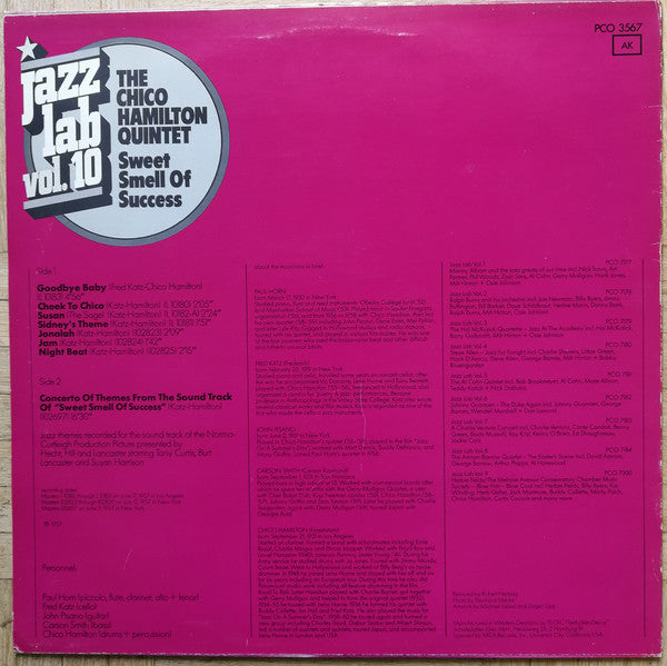 The Chico Hamilton Quintet : Sweet Smell Of Success (LP, Album, Promo, RE)