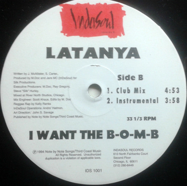 LaTanya : I Want The B-O-M-B (12")