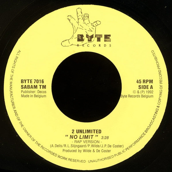 2 Unlimited : No Limit (7", Single)