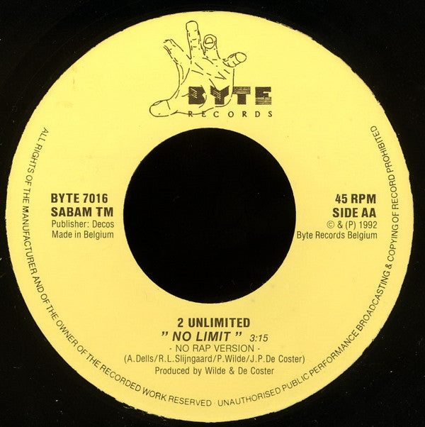 2 Unlimited : No Limit (7", Single)