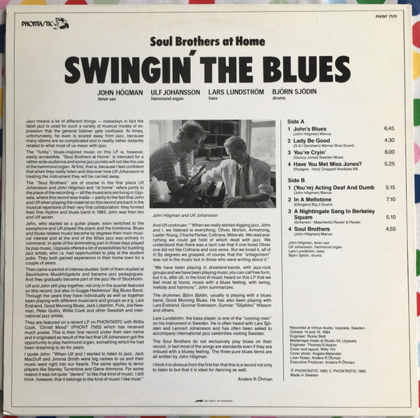 Soul Brothers At Home : Swingin' The Blues (LP, Album)