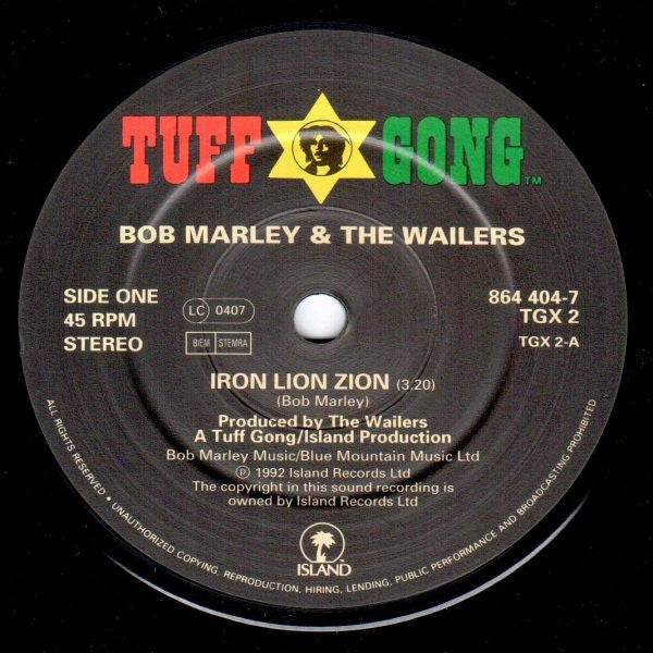 Bob Marley : Iron Lion Zion (7", Single)