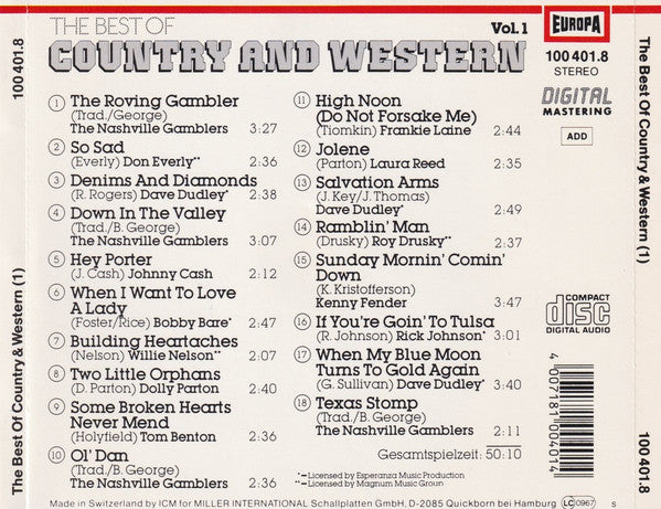 Various : The Best Of Country & Western Vol. 1 (CD, Comp)